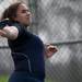 Saline freshman Erin Connor competes in discus on Tuesday, April 30. Daniel Brenner I AnnArbor.com